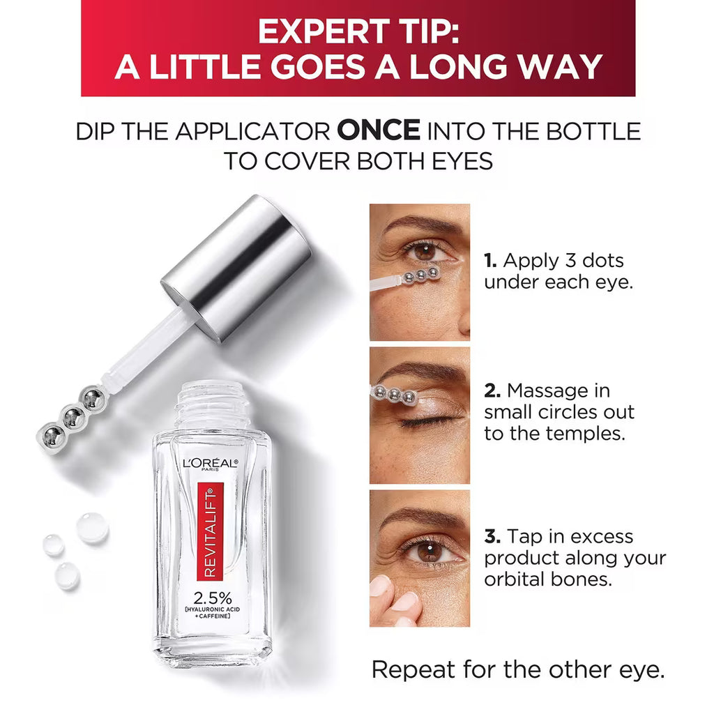 Revitalift 2.5% Hyaluronic Acid + Caffeine Under Eye Serum | L'Oréal Paris