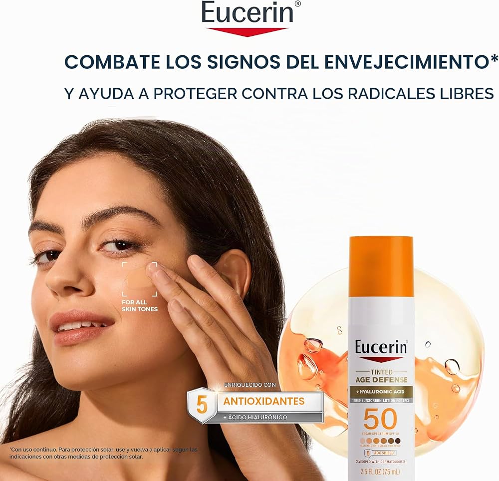 Tinted Age Defense + Hyaluronic Acid 50 SPF  | Eucerin